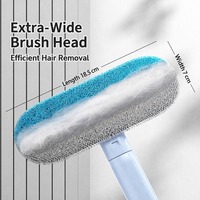 Brosse et grattoir pour enlever les poils d'animaux pour chats, outil de démêlage à long manche pour canapé, lit et tapis