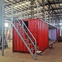 Modulaire Préfabriqué 1 Chambre Minuscule Hôtel Cuisine 40ft Conteneur Maison Escaliers Clôtures-Solution de verre clé en main Panneau sandwich
