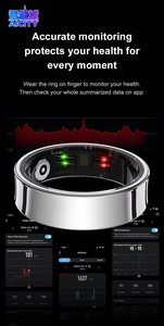 AICITY Health Care Q9 Smart Ring, moniteur <span class=keywords><strong>de</strong></span> fréquence cardiaque, suivi du sommeil, activité multisports, GPS, tracker <span class=keywords><strong>de</strong></span> fitness, contrôle par application, alliage <span class=keywords><strong>de</strong></span> titane, IP67 - Product Image 3