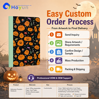 Carnet de notes laminé sur toute la page, thème Halloween, série Jack-o'-Lantern, impression numérique avec logo personnalisé, impression OEM personnalisée