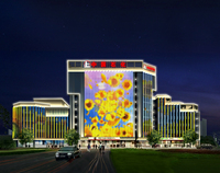 Haute Qualité Flexible Led Pixel Maille Écran Extérieur Bâtiment Médias Façade Point Lumière Led Net Écran Rideau