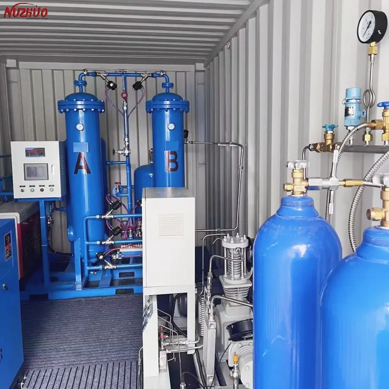 NUZHUO automatischer 20 Nm3/h Container-Typ Medizinischer Sauerstoff-Generator Anlage O2-Anlage Industriegas