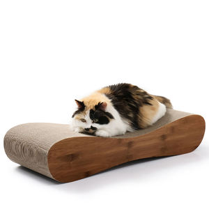 Jouet pour animaux de compagnie double face, grattoir en carton recyclable plat et incurvé, coussin à gratter double face - Product Image 1