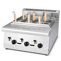 Cuiseur à nouilles professionnel au GPL à six paniers 9,5 kW, chaudière à nouilles à gaz de comptoir pour ramen, udon, pho, cuisine de restaurant asiatique