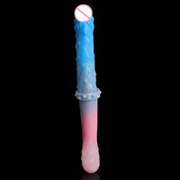 Dildo de Silicona Colorido con Doble Cabeza de Dragón, Juguete Sexual Realista Multicabeza, Pene Artificial de Doble Extremo Estilo Látigo, Juguete Sexual para Lesbianas