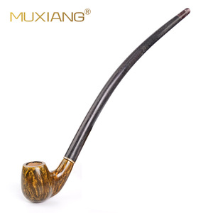 MUXIANG Tobacco Pipe Bent Type Solid Wood Briar Rosewood Long Stem Handcrafted Smoking Pipe - Product Image 1