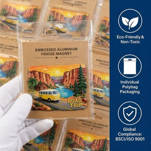 Aimant de réfrigérateur <span class=keywords><strong>en</strong></span> aluminium 3D gaufré personnalisé durable Route 66 Californie 2x3 pouces, souvenir de <span class=keywords><strong>voyage</strong></span>, décoration pour cuisine, bar, maison, homme - Product Image 2