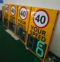 Güneş Enerjili LED'li Yanıp Sönen Araç Gözetleme Radarı Hız Sınırlama Geri Bildirim İşaretleri Dijital Ekranlı Trafik Sakinleştirici Cihazlar