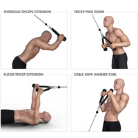 Accessoires pour machine d'exercice à câble pour triceps, système de poulie avec mousqueton en caoutchouc et option de logo personnalisé