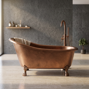 Baignoire ovale autoportante en cuivre style antique pour adultes – Conception durable sans couvercle – Artisanat indien - Product Image 4