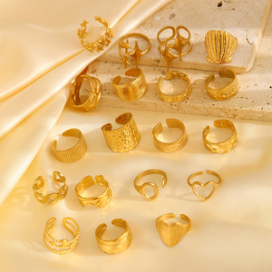 <span class=keywords><strong>Bague</strong></span> large à <span class=keywords><strong>index</strong></span> ouvert pour femmes Niche Design Acier inoxydable Or 18 carats <span class=keywords><strong>Bague</strong></span> élégante en acier inoxydable Ins Trendy - Product Image 4