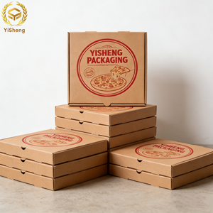 Boîte à pizza en carton ondulé Kraft, grande, petite, mini, 8, 14, 18 pouces, impression UV pour pizzeria à emporter - Product Image 2