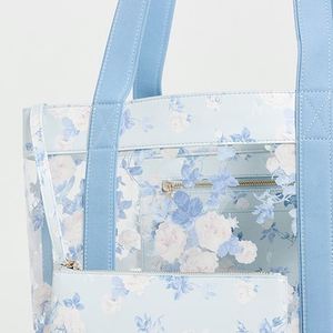 Bolsos Tote Grandes y Duraderos de PVC Impermeable, Bordado Floral Personalizado, Cierre Magnético, Bolsos Transparentes para Mujer, Otoño, Primavera, Viajes - Product Image 3