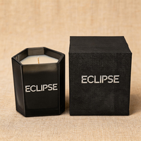 Pot à bougie en verre noir, vente en gros, personnalisé, unique, 300 ml, verrerie noire vide, pots en verre en gros pour la fabrication de bougies avec couvercle métallique