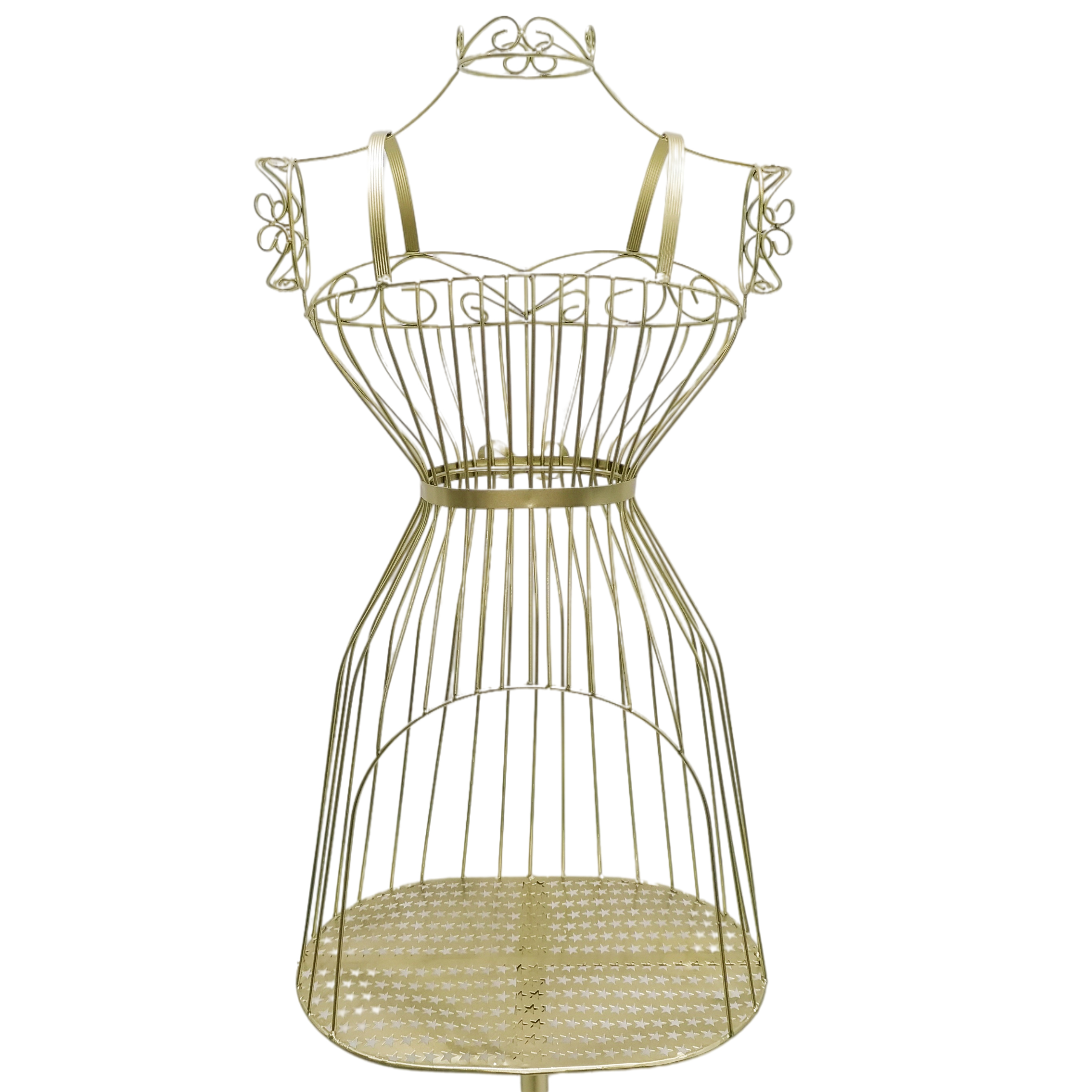 metal mannequin dress form Female Dress Form w/ Decorative Metal Wire Construction, Adjustable Height