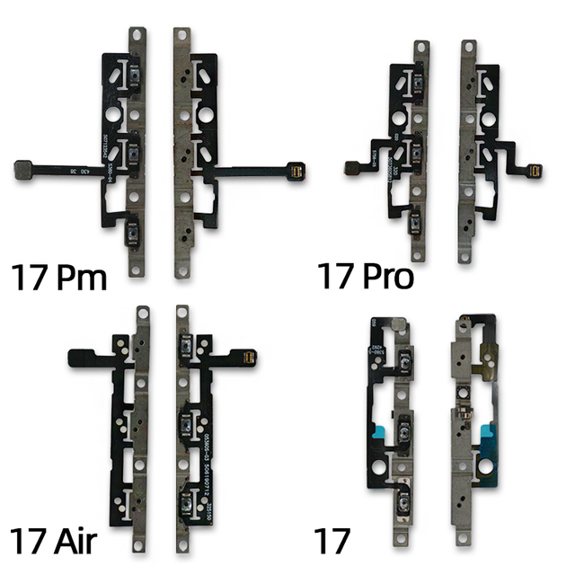 YIFEIYANG 7 Volume Button Flex Cable for 17 17air 17 Pro 17 Pro Max-Metal Repair Part with Volume Control & Mute Switch