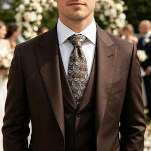 Custom Logo Men's Blue <b>Polyester</b> Jacquard Necktie Striped Pattern Formal Business Style - Product Image 3