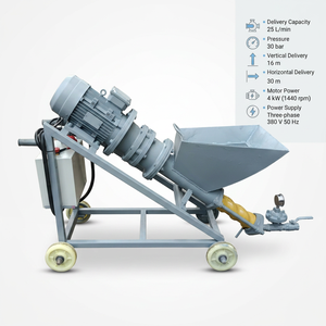 Máquina de Hormigón Proyectado Kwongyip para Decoración de Pequeños Edificios, Bomba de Mortero de Concreto, Distancia de Transporte Horizontal de 30M, Motor de 4KW, 50L - Product Image 1