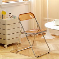 Chaise de salle à manger portable, imperméable, pour intérieur et extérieur, transparente, pliable, légère, en acrylique, pour restaurant