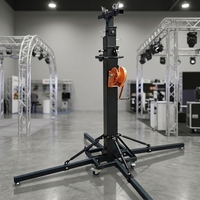 Soporte de Elevación Plegable Portátil de Hierro para Exteriores con Manivela, 6M, con Tirantes de Truss Verticales, para Altavoces Line Array, Capacidad de Carga de 1000kg, Modular