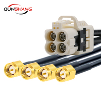 Arnés de Cableado Mini-Fakra Tipo B Blanco 4 en 1 Hembra LVDS, Conversión a Arnés de Cableado SMA/FAKRA Macho a Hembra