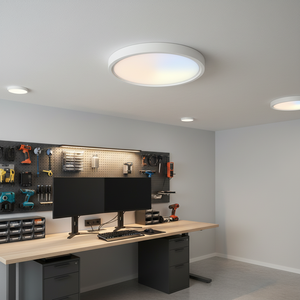 24W <b>LED</b> 3CCT Ceiling <b>Light</b> Customizable Modern Downlight White Color 2700K-6000K Adjustable Night for <b>Workshops</b> PC+PS Material - Product Image 2