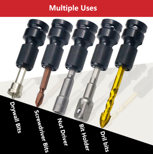 Adaptateur de douille à chocs hexagonale 1/4" à carré 1/2" de qualité industrielle TOOLJOY, poignée droite, revêtement noir, <span class=keywords><strong>convertisseur</strong></span> de mandrin de perceuse OEM - Product Image 3