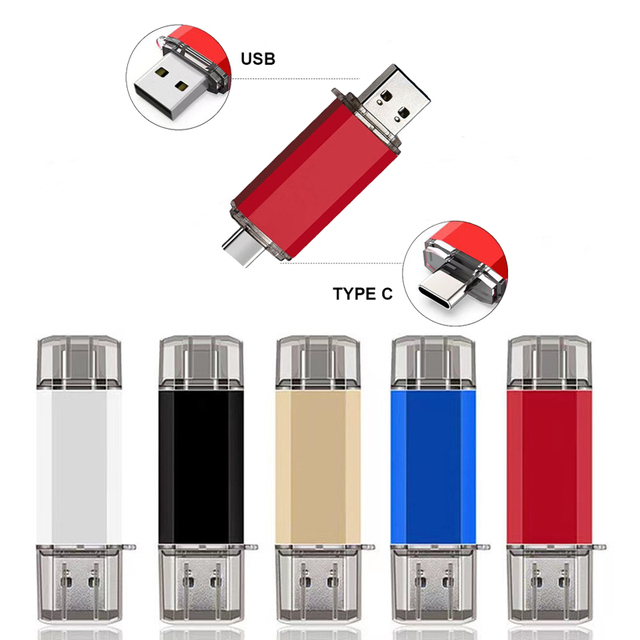 Portable Type-C USB Flash Drive 8GB 16GB 32GB  Thumb Drive Multi-Color Available