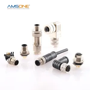 Amsone Custom Cheap Field-Wireable 5 Pin X 1 Female M12 Connector