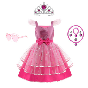 Rosa niñas princesa vestidos carnaval Cosplay Navidad Halloween cumpleaños fiesta vestido película muñeca disfraz trajes - Product Image 1