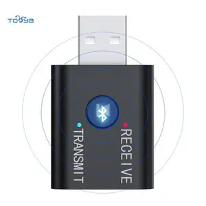 Tooya — transmetteur bluetooth V5.0 avec récepteur sans fil, 2 en 1, microphone intégré, mains libres, appel, ordinateur, haut-parleur de voiture, universel