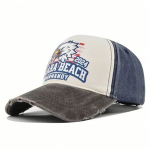 Casquette de baseball américaine à 5 panneaux, style délavé, avec logo imprimé bicolore, motif aigle américain, directement de l'usine - Product Image 6