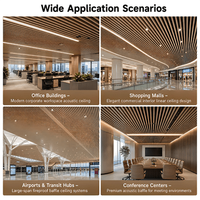 Dalles de plafond acoustiques en aluminium imitation bois, ignifuges, insonorisées, isolantes thermiquement et anti-humidité, très vendues