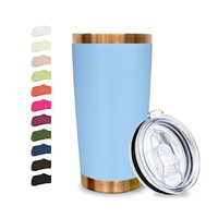 Gobelet isotherme en acier inoxydable de 20 oz, plaqué cuivre et or rose, avec couvercle coulissant, mug personnalisé, bouteille d'eau thermolaquée avec couvercle transparent