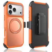Étui de téléphone robuste en TPU+PC acrylique antichoc pour iPhone 18 Pro Max et iPhone 17 Pro Max, coque de téléphone robuste avec clip de ceinture