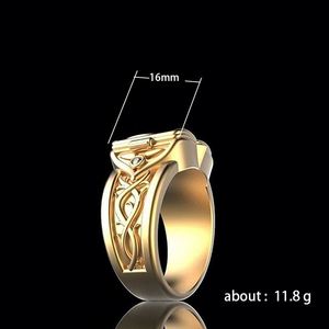 Men's 18K Gold Plated Ring High Quality Zinc Alloy Jewelry with Classic Flip Open <b>Locket</b> for Engagement - Product Image 5