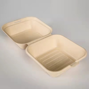 Hot bán thân thiện với môi phân hủy sinh học mía bã mía container thực phẩm vỏ sò hộp thực phẩm Bộ đồ ăn - Product Image 5