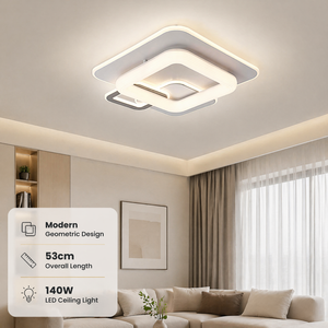 Modern Geometric Acrylic Iron Surface Mount Dimmable <b>Remote</b> <b>Control</b> Led <b>Ceiling</b> <b>Light</b> For Living Room Bedroom 140W 3Cct - Product Image 2
