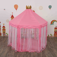 Tienda de juegos infantil grande con forma de castillo de princesa y teatro, con luz de estrellas, para juegos de interior y exterior
