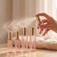 Flacon pulvérisateur de parfum vide personnalisable 5ml 10ml 20ml en verre rose avec capuchon froid, atomiseur rechargeable mince, livré sans carton