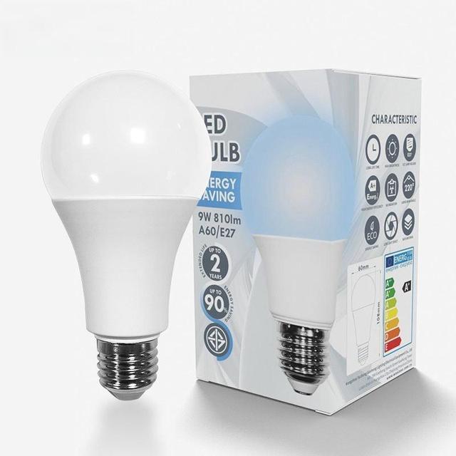 3W A60 E27 LED Bulb-Residential AC Plastic Base 6000K Ra80 15000 Hours Lifespan Energy Star Certified