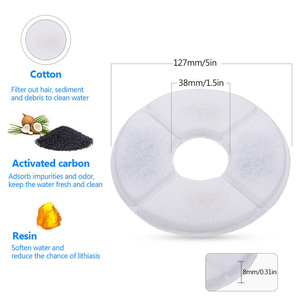 Paquete de 4 Filtros Redondos de Carbón para <span class=keywords><strong>Bebedero</strong></span> de Mascotas: Cartucho de Repuesto de Carbón Multicapa para <span class=keywords><strong>Bebedero</strong></span> de <span class=keywords><strong>Perros</strong></span> y Gatos - Product Image 3