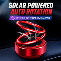 Diffuseur d'arômes solaire pour tableau de bord de voiture en alliage d'aluminium, diffuseur de parfum rotatif automatique OEM ODM