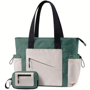 Wholesale Shopping Bag Puffer Tote Bag for Women Quilted Work Handbags with Zipper - Product Image 3