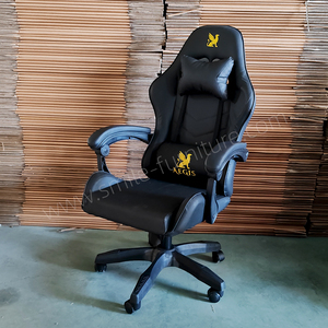 Chaise de bureau pivotante à dossier haut en similicuir, siège en cuir réglable, cadre en fer, base en nylon, repose-pieds, chaise de gaming chinoise - Product Image 2
