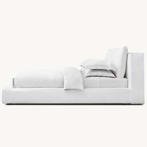 Juegos de dormitorio de Hotel Villa dormitorio de lujo moderno y sencillo cama de matrimonio <span class=keywords><strong>Cal</strong></span> cama <span class=keywords><strong>king</strong></span> funda de lino extraíble cama para dormir tamaño <span class=keywords><strong>king</strong></span> - Product Image 4