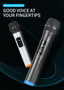 2024 New Arrival E2 Black Color VHF <strong>Wireless</strong> Dual <strong>Dynamic</strong> <strong>Microphone</strong> with AA Batteries - Product Image 5