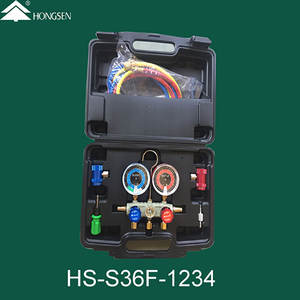 Hongsen HS-S36F-1234 Kit di strumenti di refrigerazione HVAC con collettore doppio calibro con tubi e accoppiatori rapidi - Product Image 6