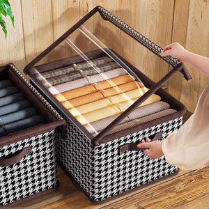 Kuş ızgara katlanır depolama sepeti ev çekmece tarzı dolap saklama kutusu giysi pantolon yorgan organize kutusu için - Product Image 4