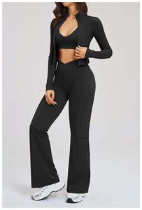 Nouvel ensemble décontracté 2 pièces pour femme, taille haute élastique, respirant, sensation seconde peau, idéal pour le sport, la course, la gym et l'entraînement en extérieur - Product Image 4